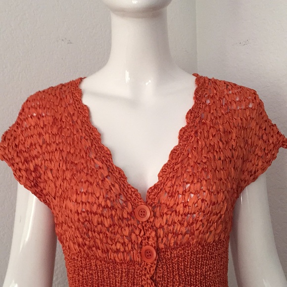 Bebe coral button down v neck Sweater - Picture 2 of 6
